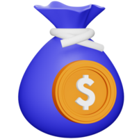 Geld Tasche 3d Rendern isometrisch Symbol. png