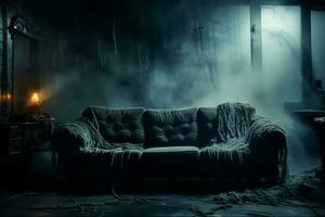 Horror interior design living room, Generative Ai photo