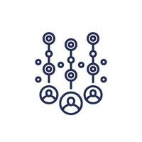 collecting user data line icon vector