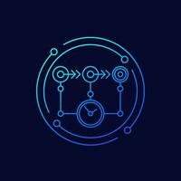 timeline or sequence icon, linear design vector