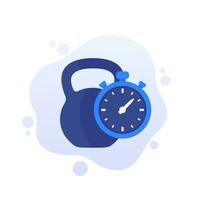 training or workout time vector icon with kettlebell