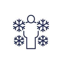 hypothermia line icon on white vector