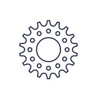 Bicycle gear or sprocket line icon on white vector