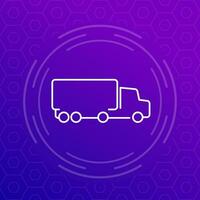 big truck line icon, vector