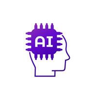 AI technology icon, Artificial Intelligence vector