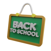 Back to School Preparation Education 3D rendering icon png