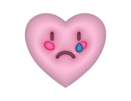 3d Weinen Rosa süß Herz Emoji png