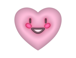 3d leende Lycklig rosa söt hjärta emoji png