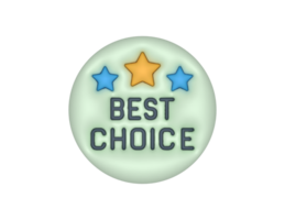 3d Best Choice Product Sticker Circle Label png