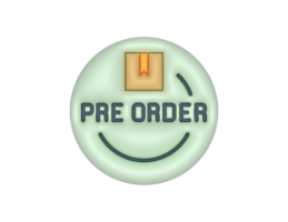 3d Pre Order Shopping Sticker Circle Label png