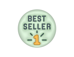 3d Best Seller Product Sticker Circle Label png