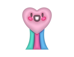 3d rosado linda corazón emoji o disparo estrella emoji png