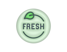 3d Fresh Food And Leaf Sticker Circle Label png