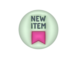 3d New Item Product Label Circle Sticker png
