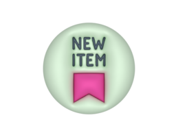 3d nieuw item Product etiket cirkel sticker png