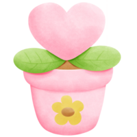 Pink flower heart png