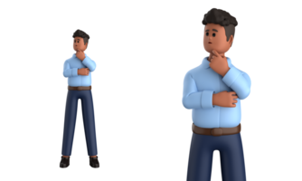 3d homem de negocios executivo pose isolado em transparente fundo, 3d Renderização png