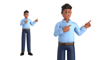 3d homem de negocios executivo pose isolado em transparente fundo, 3d Renderização png