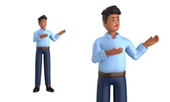 3d homem de negocios executivo pose isolado em transparente fundo, 3d Renderização png