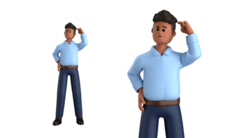 3d homem de negocios executivo pose isolado em transparente fundo, 3d Renderização png