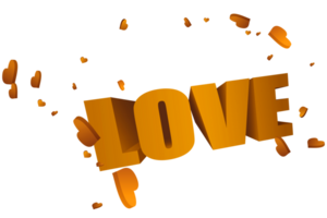 3d Love Orange Color png