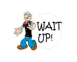 popeye sticker wacht omhoog png