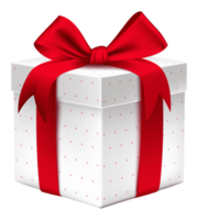 Weiß Geschenk Box mit rot Bogen Clip Art png