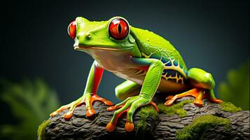 Green tree frog. Generative ai photo