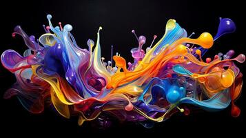 Abstract colorful art object. 3D abstract art background design. photo