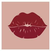 vector de profundo rojo borgoña labios ilustración