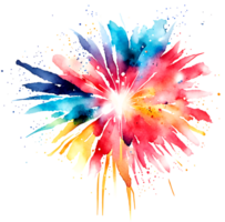 Watercolor Fireworks Splash Texture Element AI Generative png