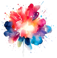 Watercolor Fireworks Splash Texture Element AI Generative png