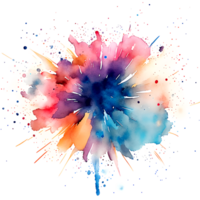 Watercolor Fireworks Splash Texture Element AI Generative png