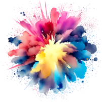 Watercolor Fireworks Splash Texture Element AI Generative png