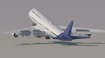 Taking off a large airliner in sunny weather. Vector. vector