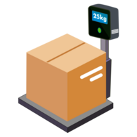 Digital weighing scales for weighing goods icon, cartoon style png