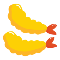 camarón tempura japonés alimento. dibujos animados ilustración. png