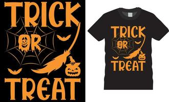 truco o tratar, halloween camiseta diseño vector modelo