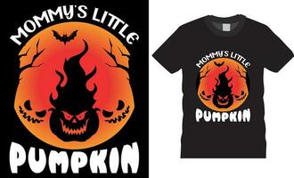 Mommy's Little Pumpkin Funny Halloween T-Shirt design vector template