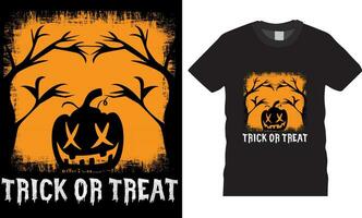 Trick or treat,Halloween T-Shirt design vector template.Trick or treat