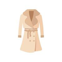 Warm clothes for men or woman. Winter collection of modern male casual outfit. Vector flat illustration. Fashion style coat. Cold season garments. Wardrobe graphic elements.