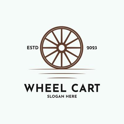 Wheel cart logo design idea vintage retro