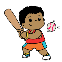 süß Kind Junge abspielen Baseball Karikatur png