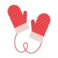 Vector illustration of glove and winter logo. Collection of glove red white for men women and children and equipment vector icon for stock.