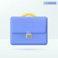 Briefcase icon symbols. Businessman, learning, schoolbag, finance, Education concept. 3D vector isolated illustration design. Cartoon pastel Minimal style. You can used for design ux, ui, print ad.