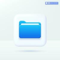 Folder and document icon symbols. paper, directory, portfolio, File management concept. 3D vector isolated illustration design. Cartoon pastel Minimal style. You can used for design ux, ui, print ad.