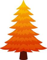 Autumn pine vector illustration. Fall season pine icon with gradient color. Fall season pine tree for autumn icon, sign, symbol or decoration. Christmas tree in autumn for design forest and plant