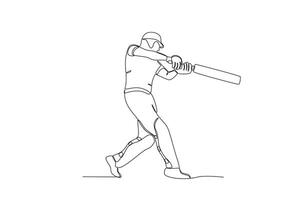 A man hits a cricket ball sideways vector