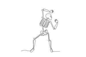 Back view of a dancing human skeleton vector