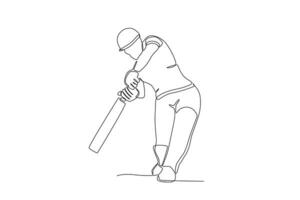 A man hits a cricket ball vector